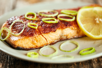 Grilled salmon fillet