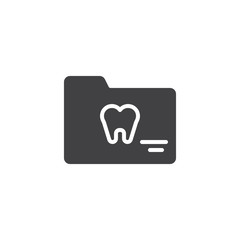 Dental Folder vector icon. filled flat sign for mobile concept and web design. Dentist document folder simple solid icon. Symbol, logo illustration. Pixel perfect vector graphics