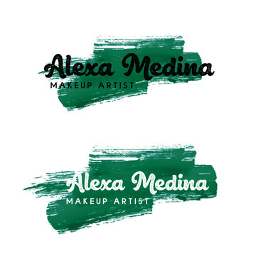 Branding, Premade Logo, Makeup Artist Logo, Wedding And Event Planner, Influencer, Store, Youtuber, Blogger, Brush Logo, Green Watermark