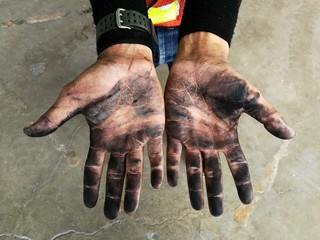 dirty hand of worker