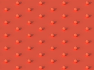 Abstract background pattern of coral spheres on coral background. 3d rendering. Coral living balls texture. Coral pearls background. Geometrical texture.