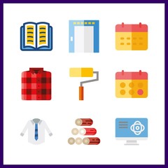 9 copy icon. Vector illustration copy set. open book and computer icons for copy works