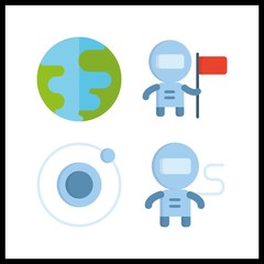 4 star icon. Vector illustration star set. astronaut and planet earth icons for star works