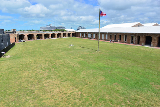 The Inner Courtyard Of An American Civil War Fortress.