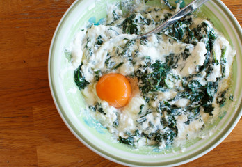 Ricotta cheese and spinach