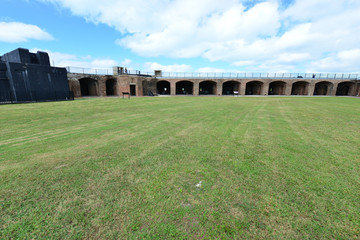 Fototapeta na wymiar The Inner courtyard of an American Civil war Fortress