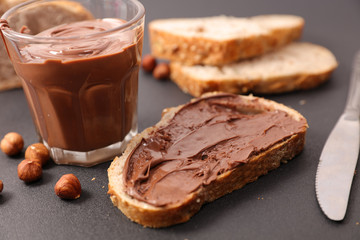 bread with chocolate spread