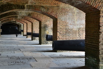 Gun emplacement at an American Civil war fortress.