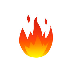 Flame fire symbol. Colorful Vector illustration.