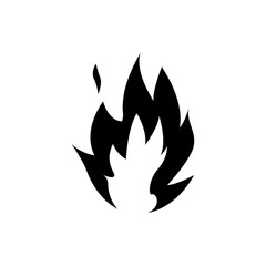 Flame fire pictogram. Silhouette Vector illustration.