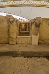 Tarxien, Malta. Neolithic temple (UNESCO World Heritage List): inside view, 3250 - 2800 BC