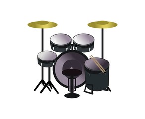 Drum music set logo design vector eps format