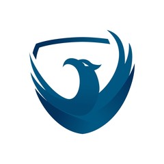 Eagle shield logo character design vector eps format