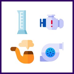 4 fuel icon. Vector illustration fuel set. motor and cylinder icons for fuel works