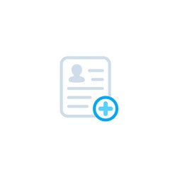 medical report, clinical record or patient file icon