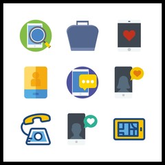 9 telephone icon. Vector illustration telephone set. case and phone call icons for telephone works