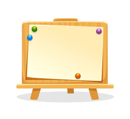 art vector cute wooden easel with color buttons