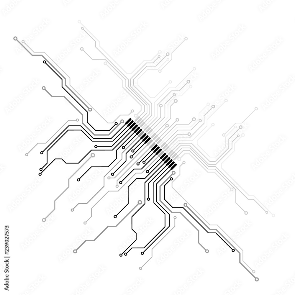 Poster Circuit board futuristic trace processor unit texture illustration design. Electronic line communication technology system background.