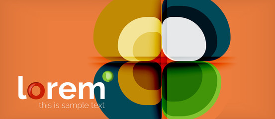 Abstract background - geometric multicolored round shapes composition. Trendy abstract layout template for business or technology presentation