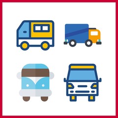 4 shipment icon. Vector illustration shipment set. delivery truck and van icons for shipment works