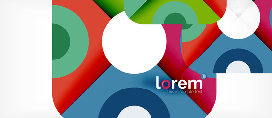 Geometric colorful shapes composition abstract background. Minimal dynamic design