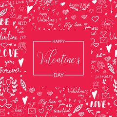 Happy Valentines Day. Card for Valentine's Day. Hand drawn. Vector illustration