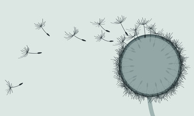 graphic of a big black dandelion by jziprian