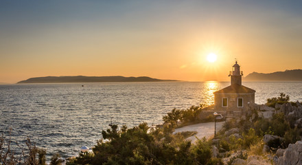 Beautiful sunset in Makarska, Croatia