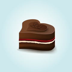 Chocolate candy in the form of hearts