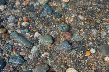 Pebble stones on the seashore