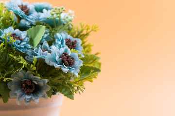 Obraz na płótnie Canvas Artificial flower bouquet decoration, copy space background