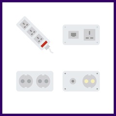 4 switch icon. Vector illustration switch set. socket icons for switch works