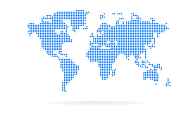 Print world map in points vector illustrations earth