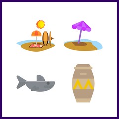 4 splash icon. Vector illustration splash set. beach and drum icons for splash works
