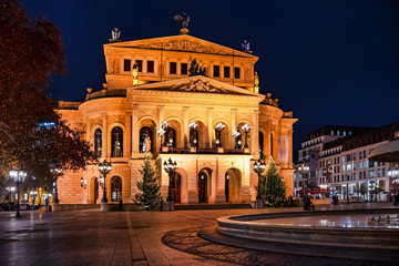 Fototapeta na wymiar Frankfurt Opera at night, Hessen, Europe