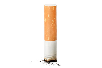 A cigarette burn isolated at the white background