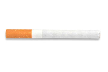 A cigarette at the white background.