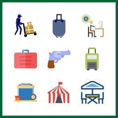 9 floor icon. Vector illustration floor set. master and playing tent icons for floor works