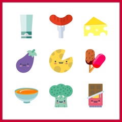 9 gourmet icon. Vector illustration gourmet set. cream and cheese icons for gourmet works