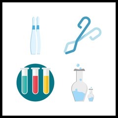 4 scientific icon. Vector illustration scientific set. chemistry and test tubes icons for scientific works