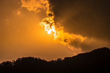 Beautiful evening sky over the mountains