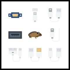 9 input icon. Vector illustration input set. vga and mouse icons for input works