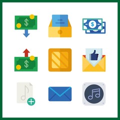 9 send icon. Vector illustration send set. box and inbox icons for send works