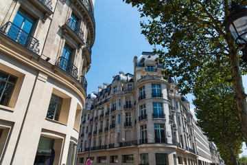 Elegant buildings in Champs Elyees in Paris