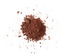 instant coffee on white background. top view