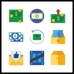 9 send icon. Vector illustration send set. inbox and money icons for send works