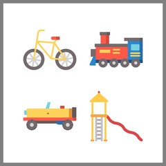 4 wheel icon. Vector illustration wheel set. roller slide and car icons for wheel works