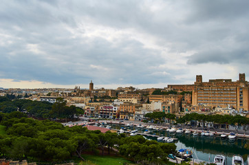 Beautiful view over the famous Valletta village , in Malta