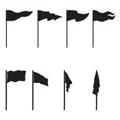 Foto op Canvas Vector Set of Black Silhouettes Flags © nikiteev