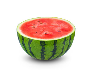half of watermelon isolated on white background.